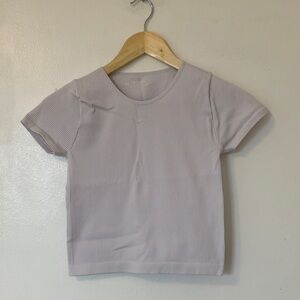 Harlow Ribbed Short-Sleeve Tee - white